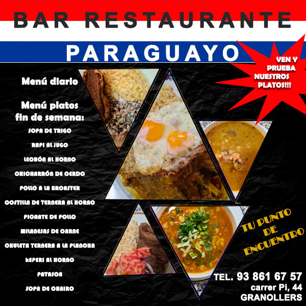 Granollers Bar Restaurant Paraguayo - Menú diario y fin de semana