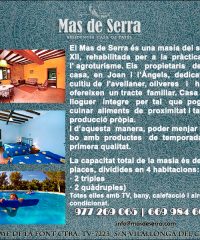 Valls Reus Turisme Rural Mas de Serra